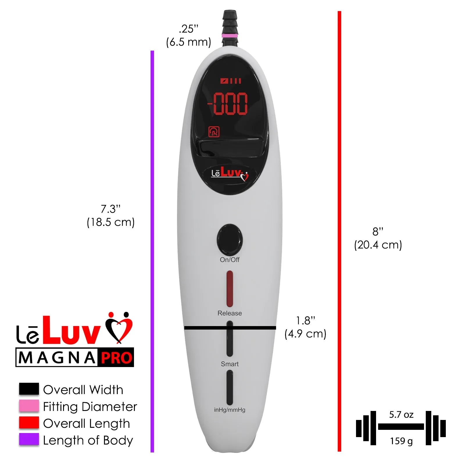 LeLuv Magna PRO  Smart Handle Penis Pump Kit | 9" or 12" Length Round Flange Cylinders