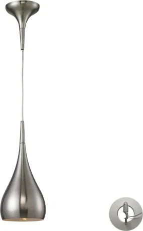 Lindsey 1 Light Pendant In Satin Nickel - Includes Recessed Lighting Kit