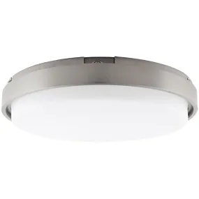 Lithium 15 In LED Flush Mount Light with Emergency Backup Selectable CCT Nickel Finish