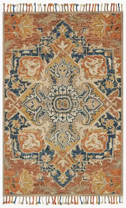 Loloi Rugs Zharah Collection - ZR-10 Rust/Blue