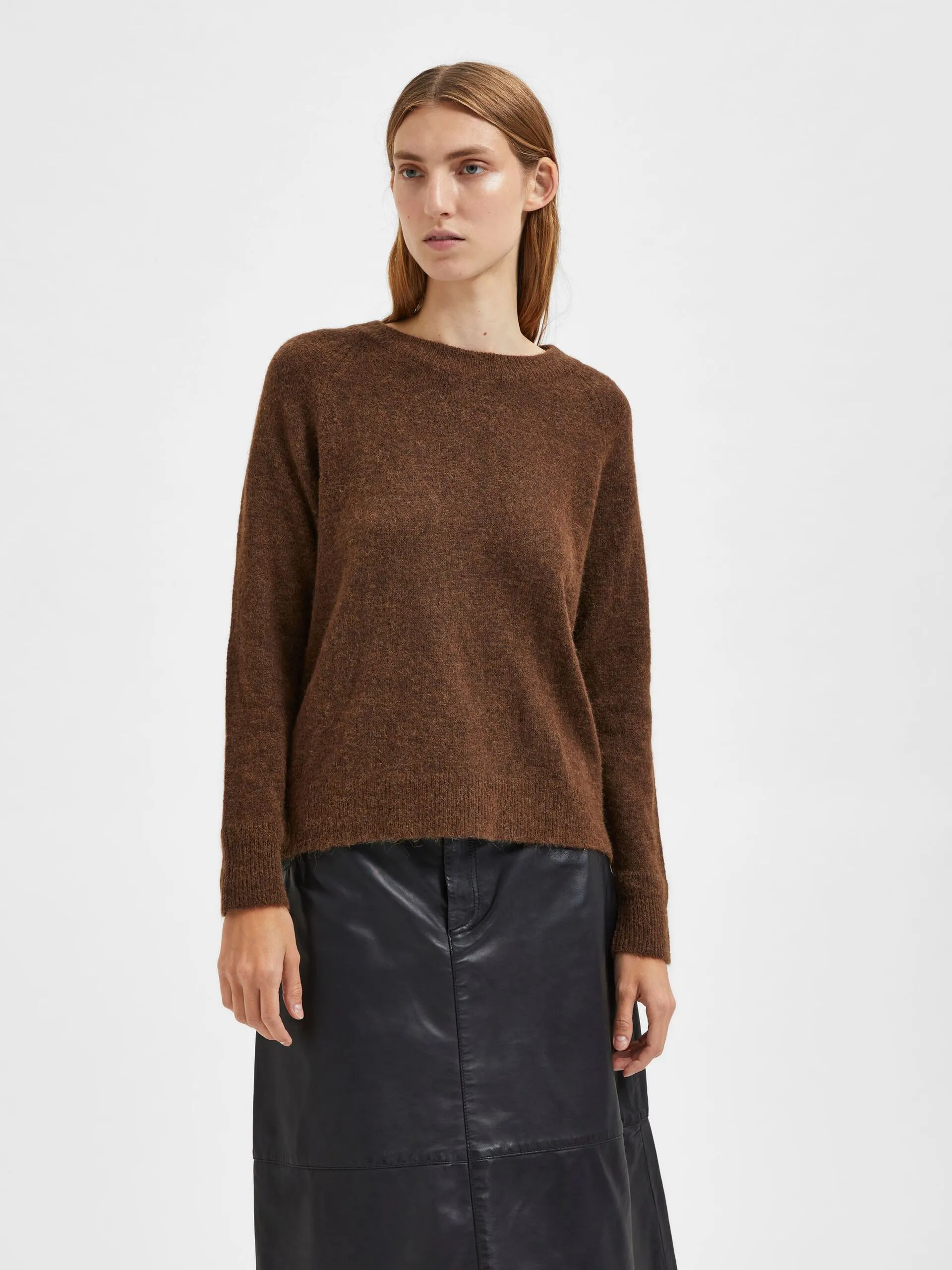 Lulu Ls Knit O-Neck - Carafe Melange