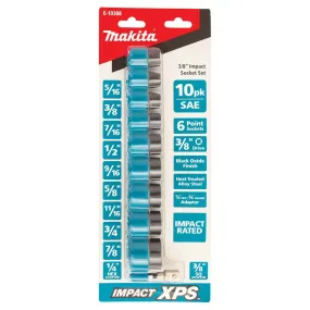 Makita Impact XPS 3/8 SAE Imperial Socket Set 10Pcs E-10388