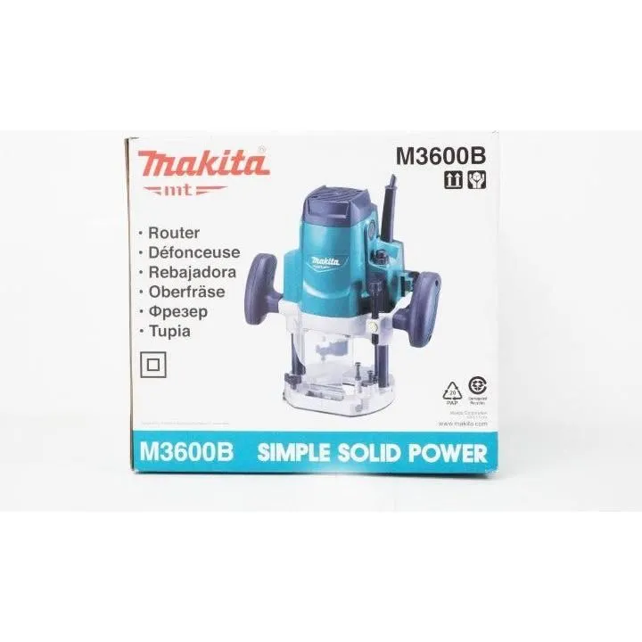 Makita MT M3600B Plunge Router (1/4"&1/2") 1,650W