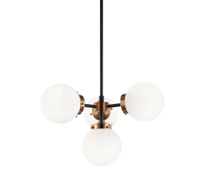 MARU 4 LIGHT CHANDELIER, AGED GOLD