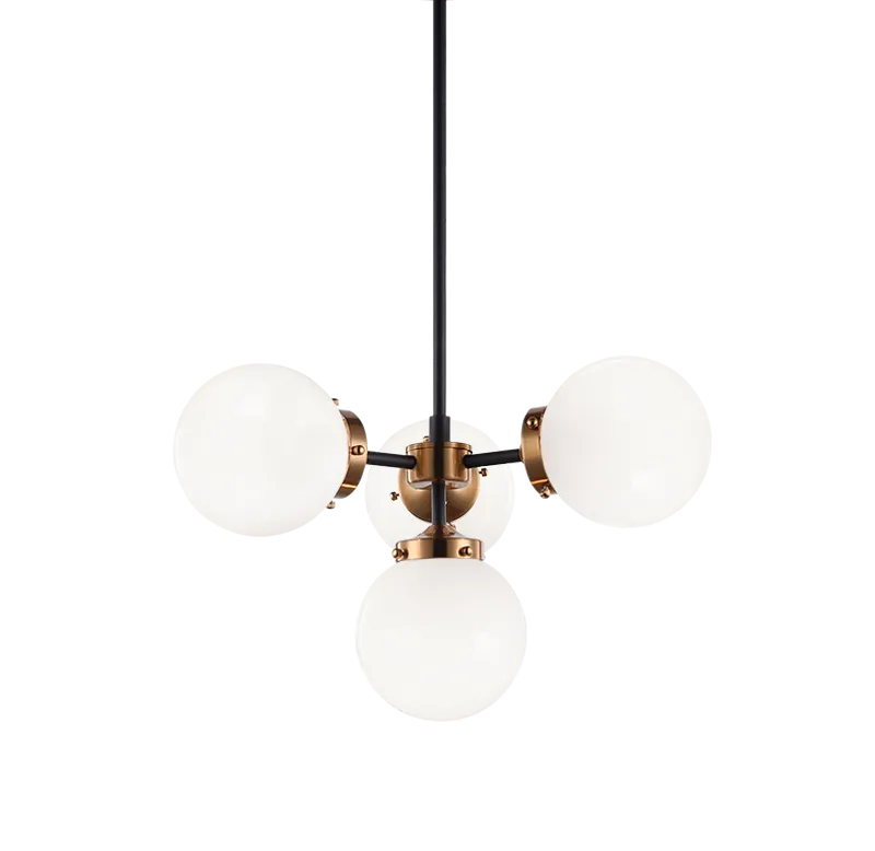 MARU 4 LIGHT CHANDELIER, AGED GOLD