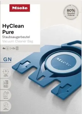 Miele HyClean Pure GN Dust Bag Pack (4 Dust Bags   2 Filters) For Compact Vacuum Cleaners