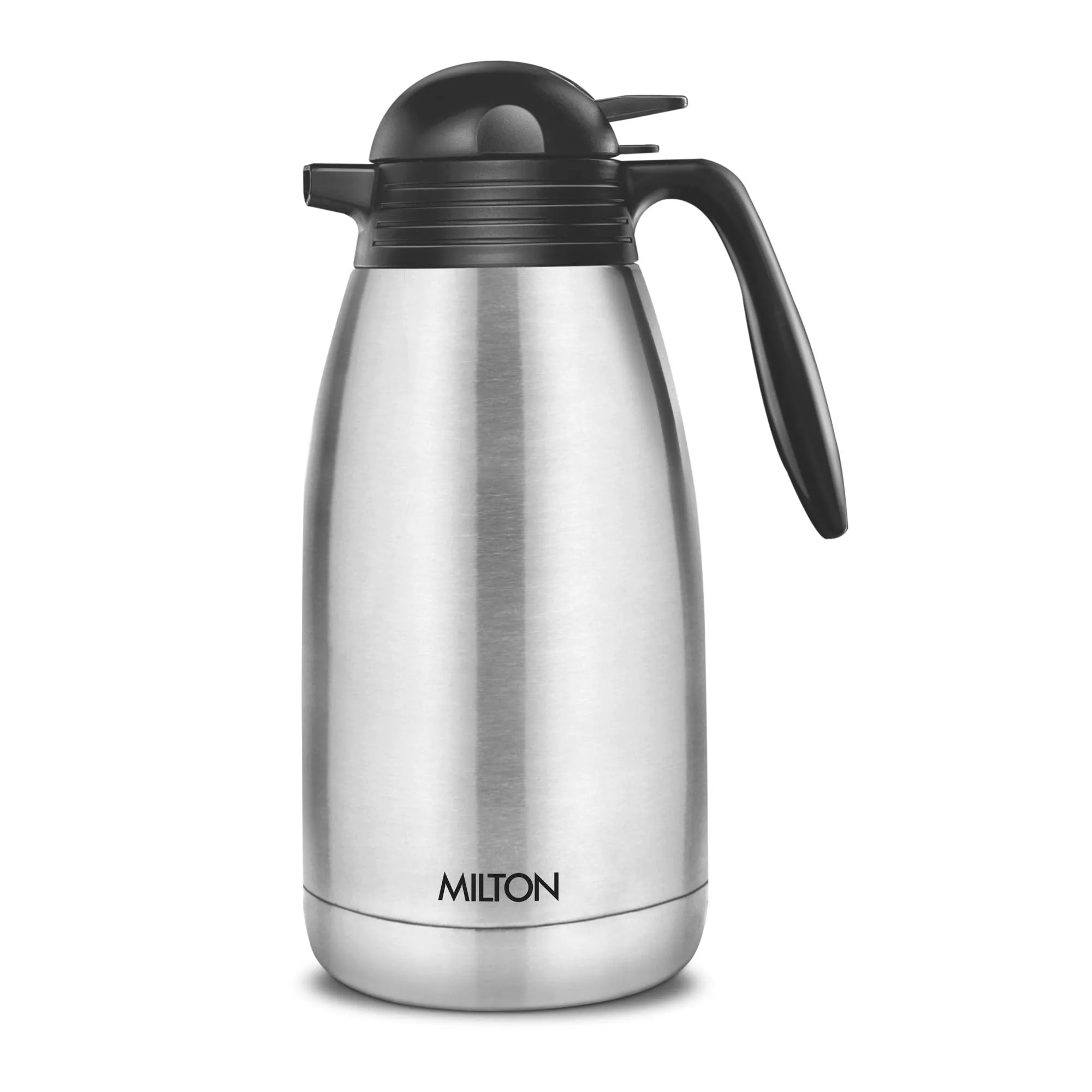 Milton Thermosteel Flip Lid Flask, 750 milliliters, Silver & Milton Thermosteel Carafe for 24 Hours Hot or Cold, 2000 ml, Silver