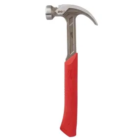 Milwaukee 20 oz Smooth Face Claw Hammer 14 in. Rubber Handle