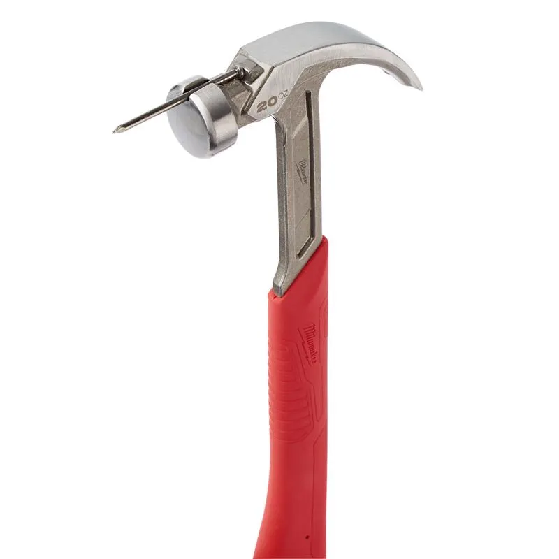 Milwaukee 20 oz Smooth Face Claw Hammer 14 in. Rubber Handle