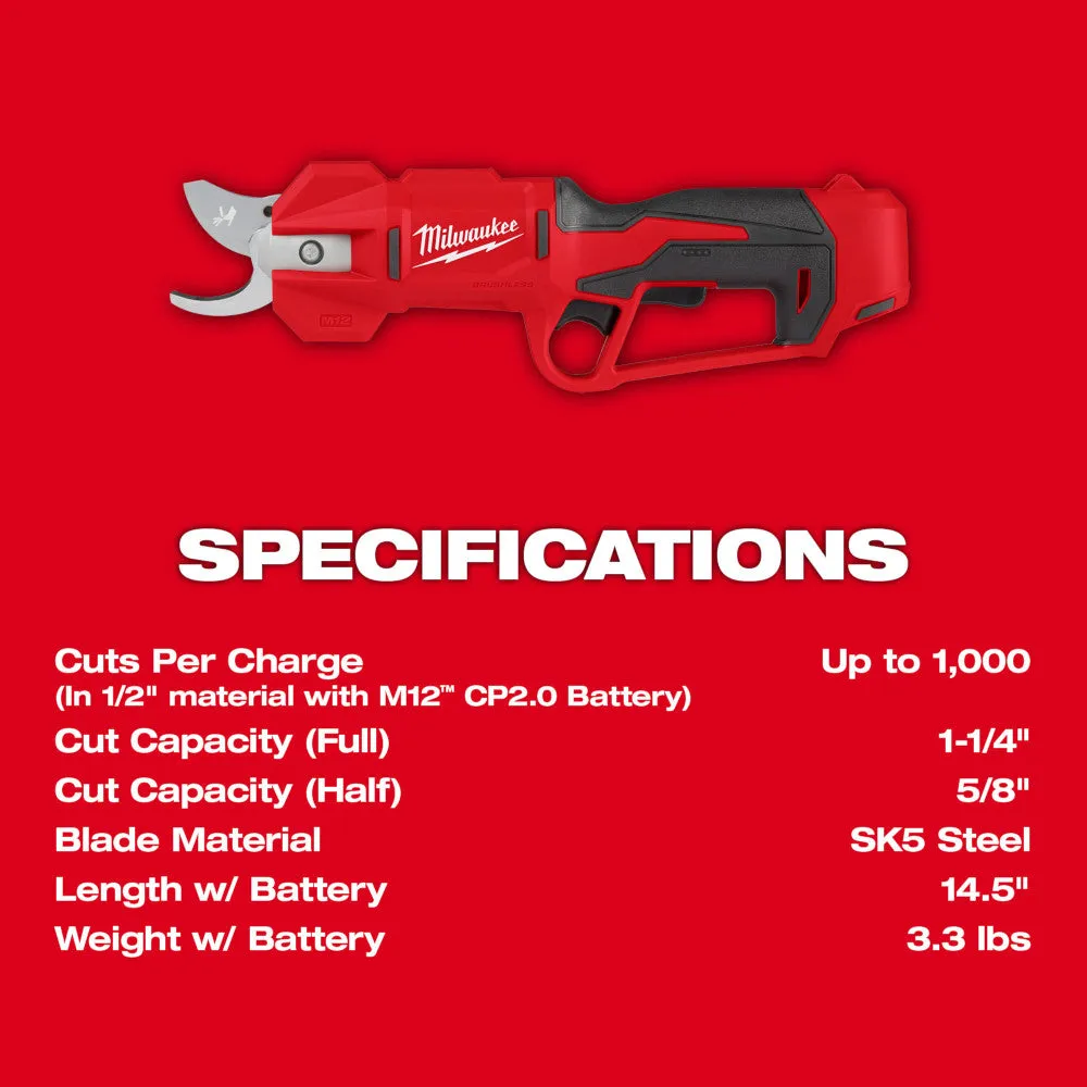 Milwaukee 2534-21 M12 12V Brushless Cordless Pruning Shears Kit