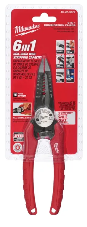 Milwaukee 48-22-3079 Wire Plier, 7-3/4 in OAL, 1-1/2 in Jaw Opening, Black/Red Handle, Durable Grips Handle :CD: QUANTITY: 1