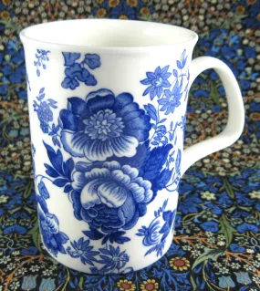 Mug Roy Kirkham Blue Victorian Chintz English Bone China Blue And White