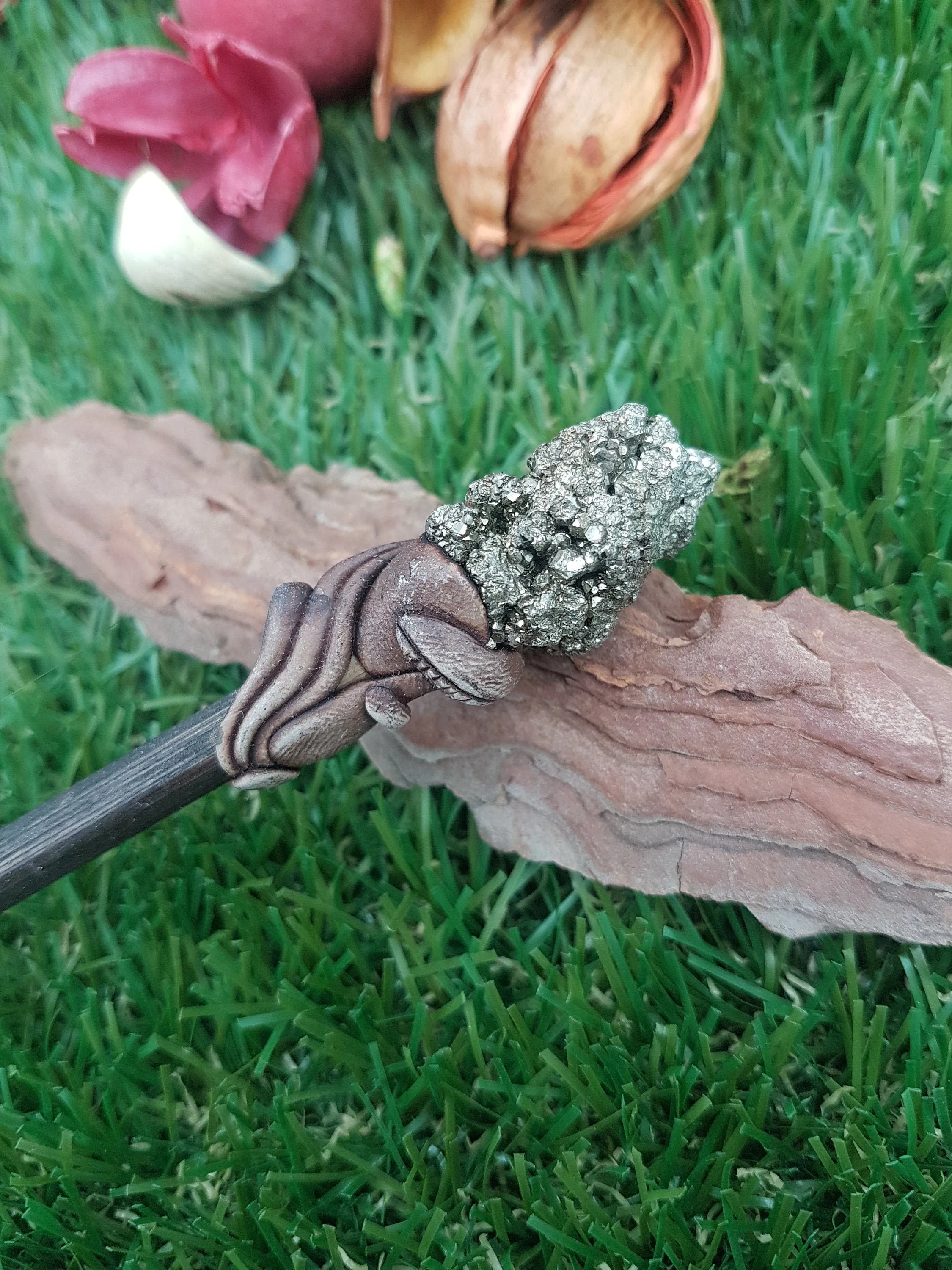 Natural Pyrite Crystal Wand