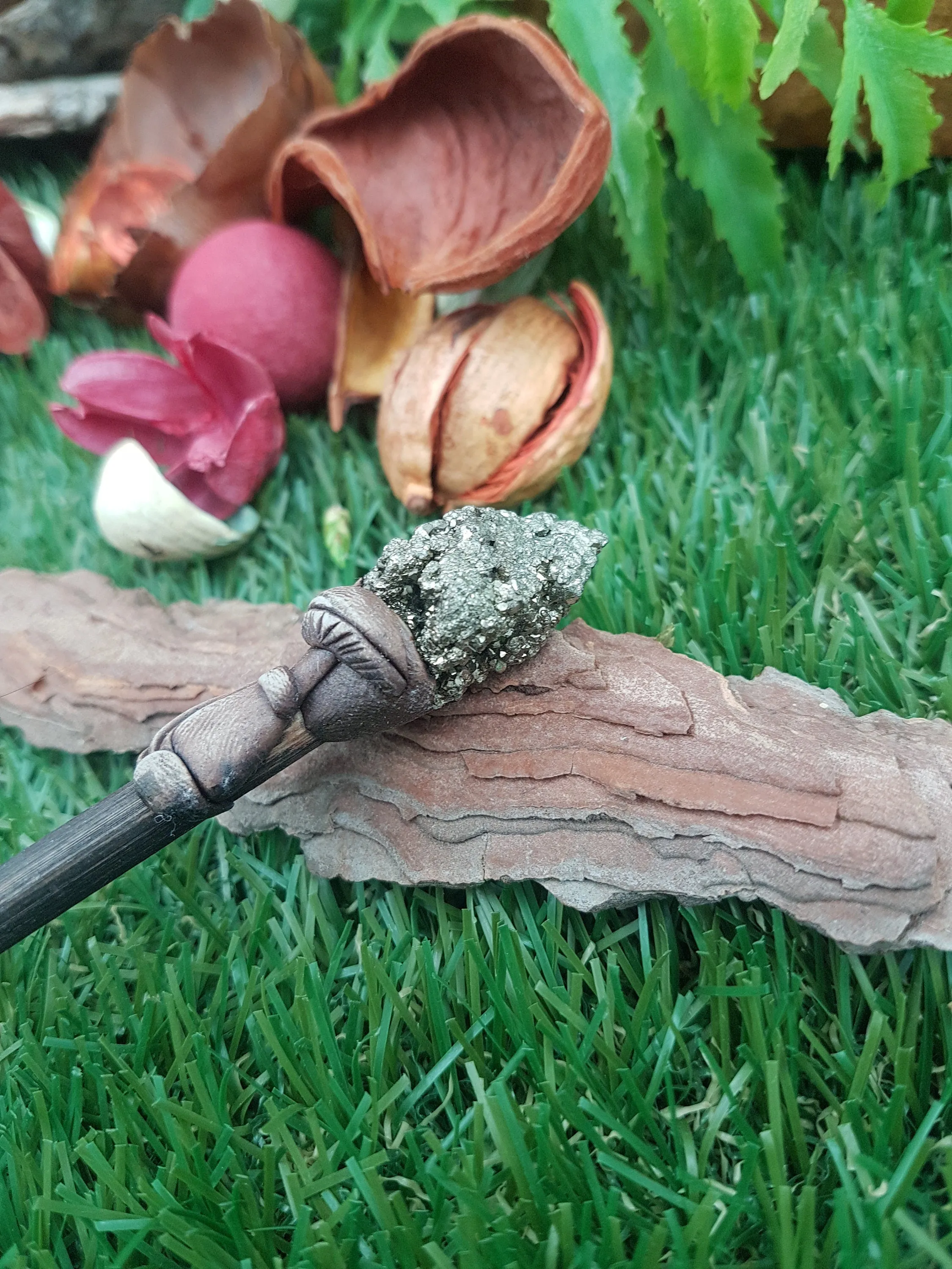 Natural Pyrite Crystal Wand