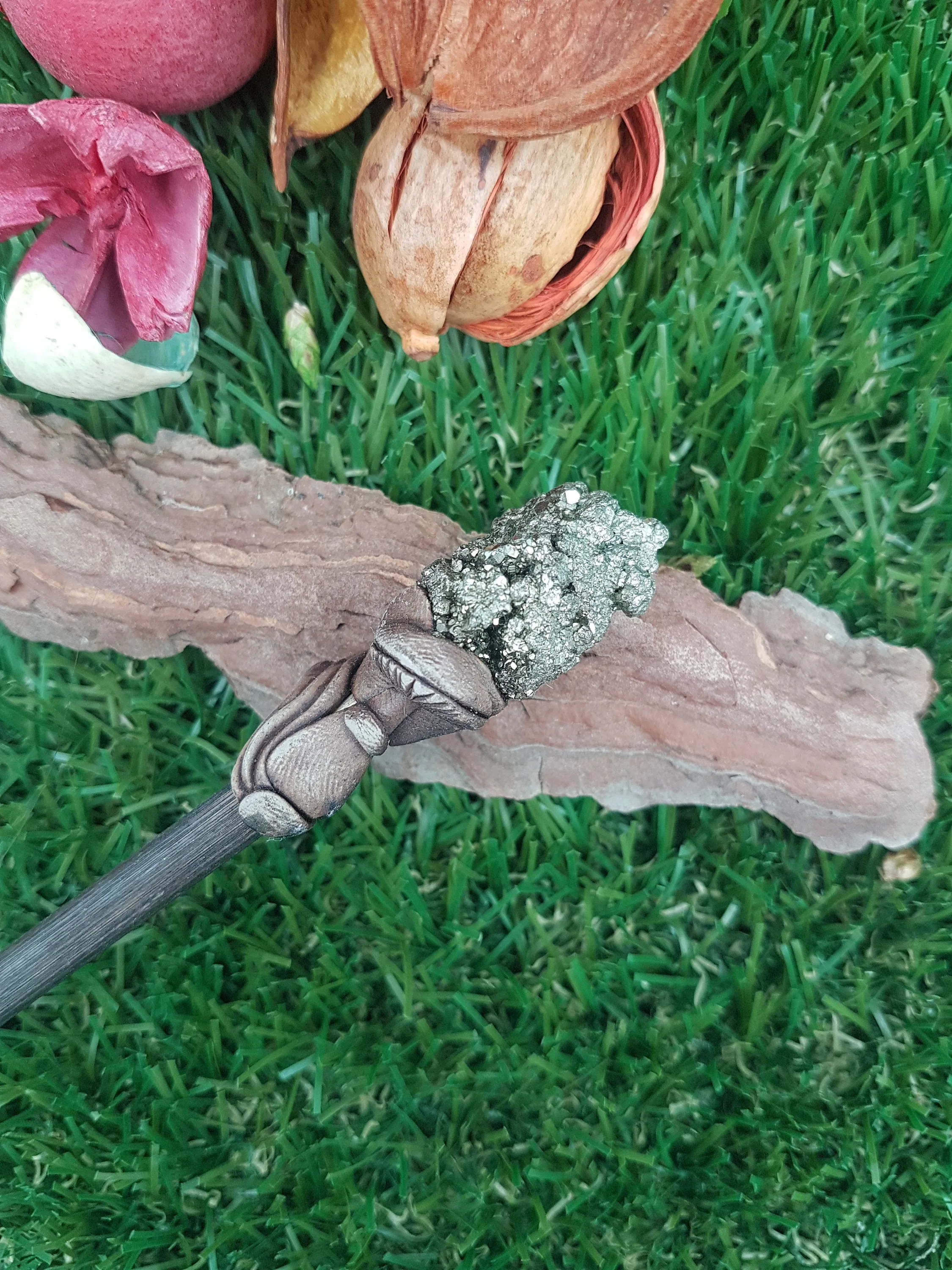 Natural Pyrite Crystal Wand