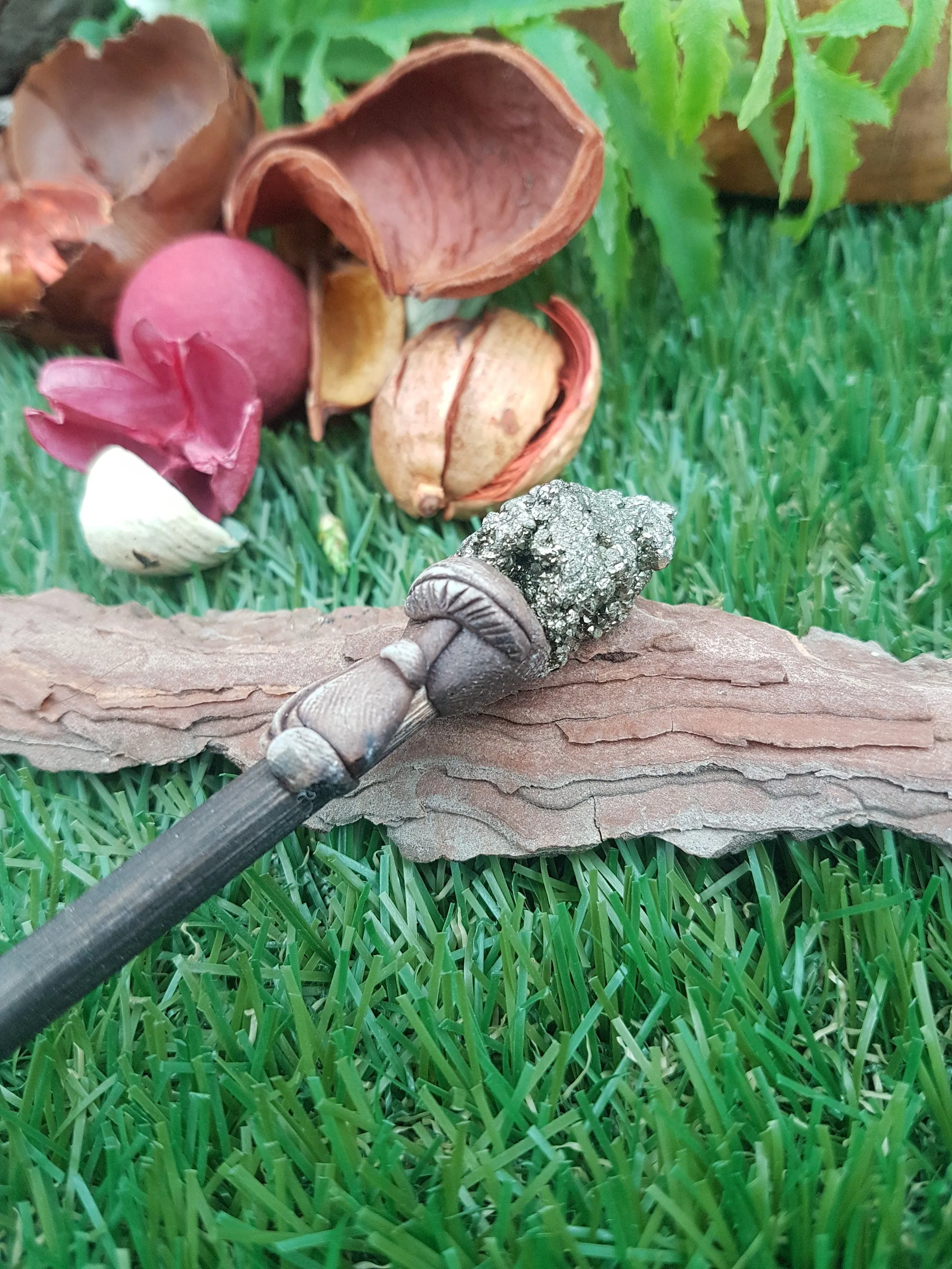 Natural Pyrite Crystal Wand