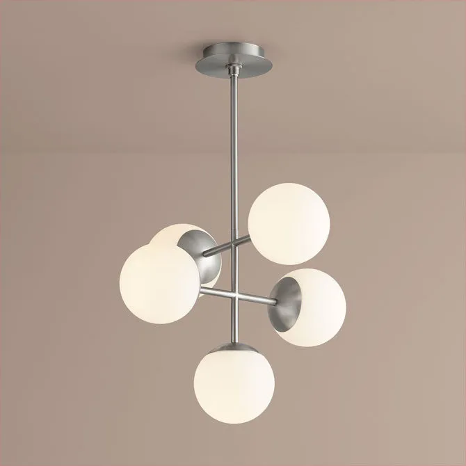 Nebula 6" Globe 5 Light Pendant - Satin Nickel