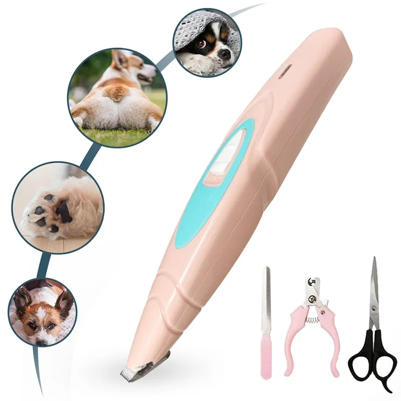 New Electric Dog Clippers ; Pet Foot Hair Trimmer Dog Grooming Shear; Butt /Ear Hair Cutter