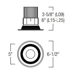 Nora NRM2-512L09 5" Marquise II LED Baffle Trim, 900 lm