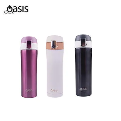 Oasis Stainless Steel Flip-Top Vacuum Flask Insulated Water Bottle 450ML