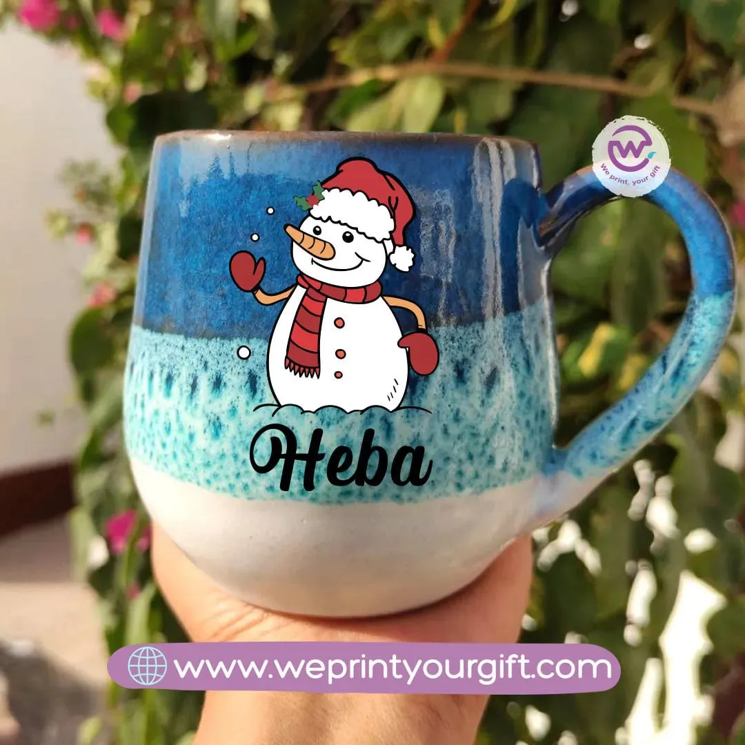 Ocean Handmade Pottery Mug-Christmas