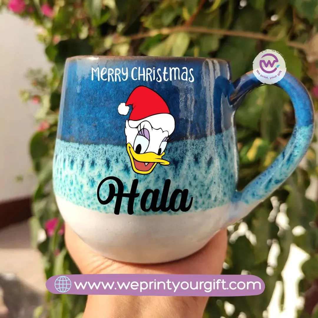 Ocean Handmade Pottery Mug-Christmas