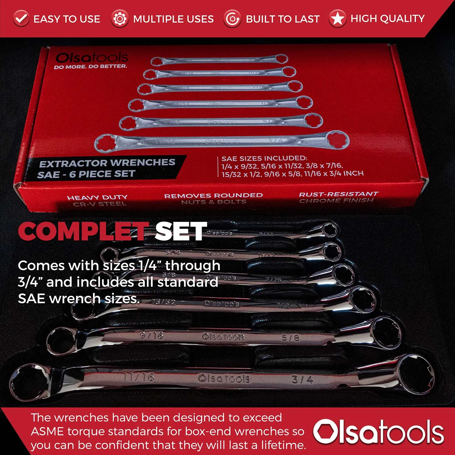 Olsa Tools Offset Bolt Extractor Wrench Set