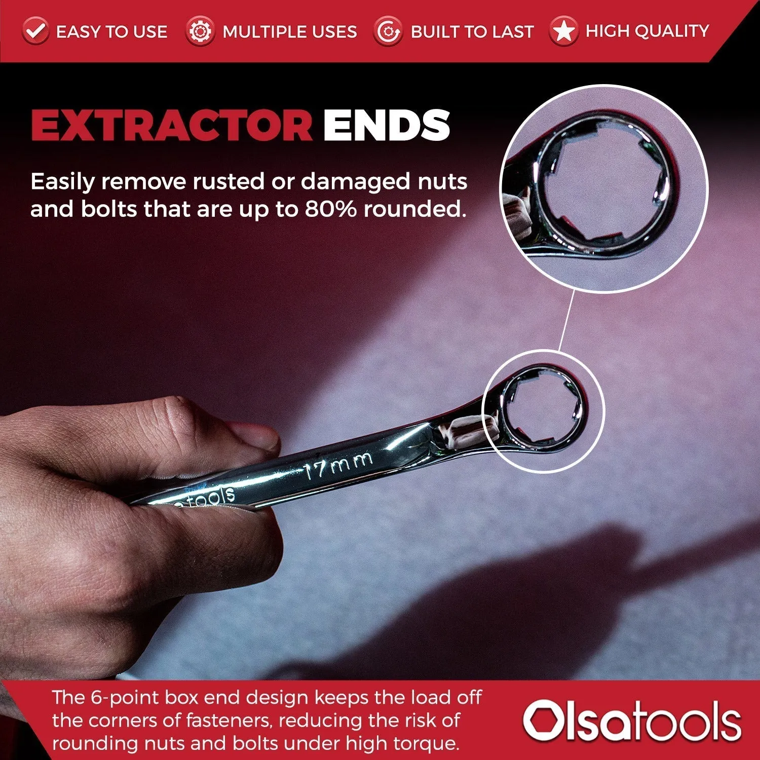 Olsa Tools Offset Bolt Extractor Wrench Set