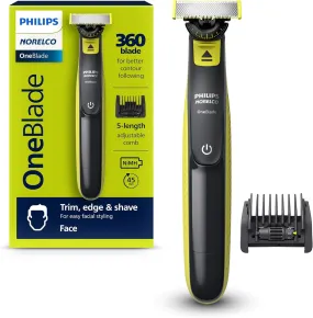 OneBlade 360 Face Hybrid Trimmer and Shaver, Frustration Free Packaging, QP2724/90