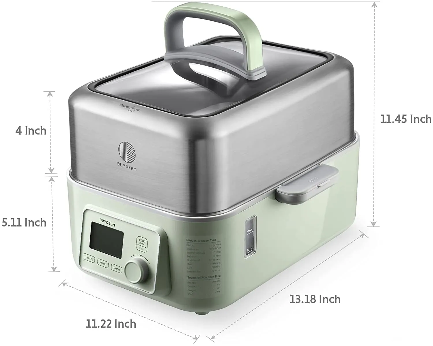 (OPEN BOX) Electric Food Steamer 5QT (Stew Pots Included)