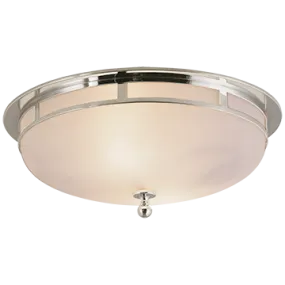 OPENWORK LARGE FLUSH MOUNT, POLISHED NICKEL