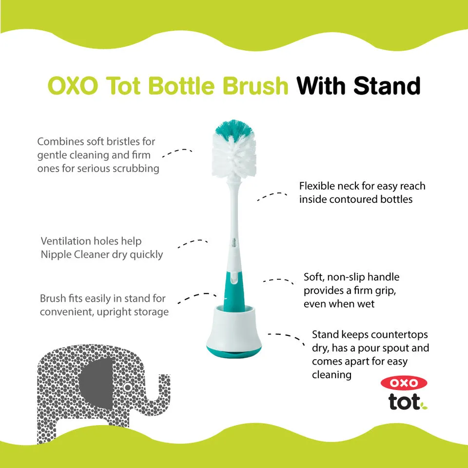 OXO Tot Bottle Brush with Stand - Grey