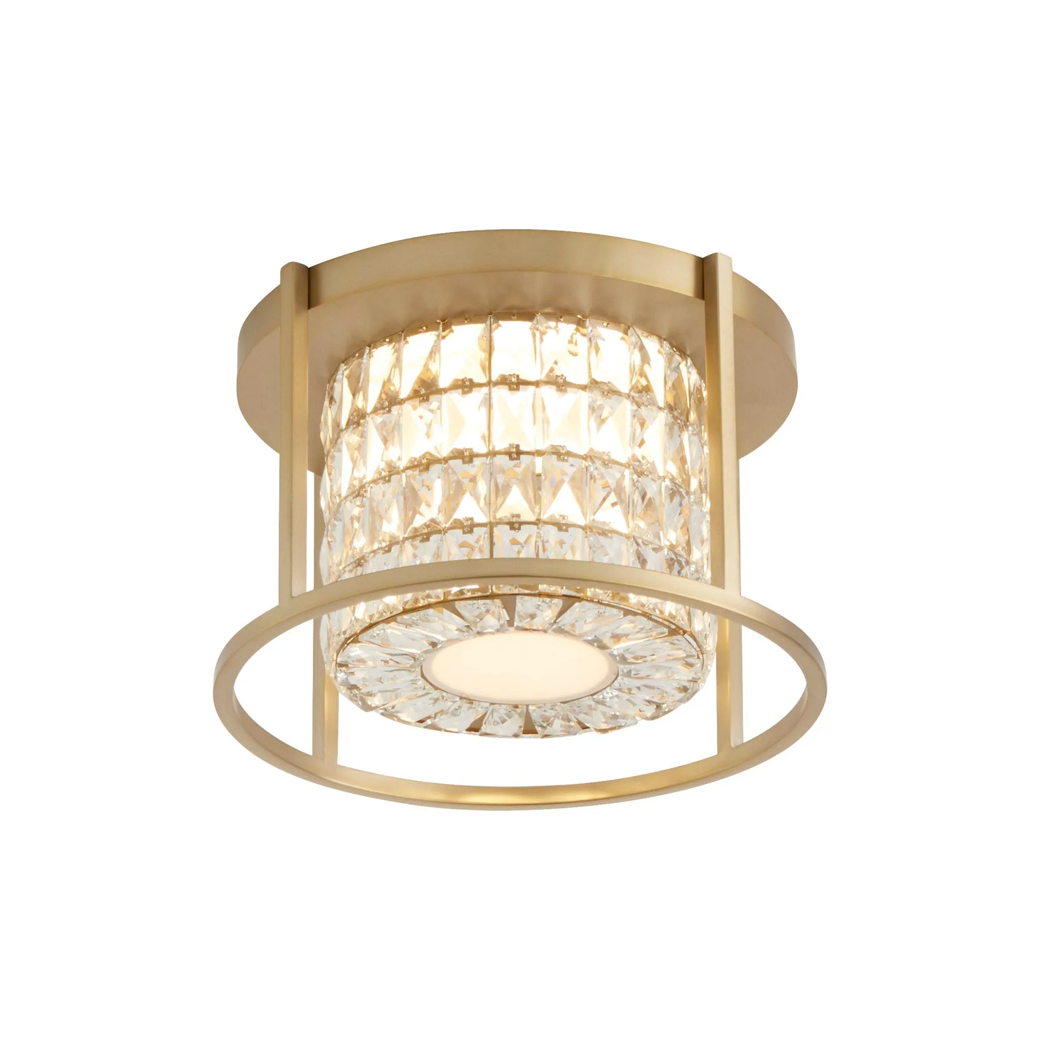 Oxygen Lighting 3-675-40 ELAN Semi-Flush Mount Ceiling Light Fixture 16 inch - Aged Brass