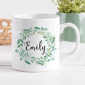 Personalised Botanical Wreath Mug