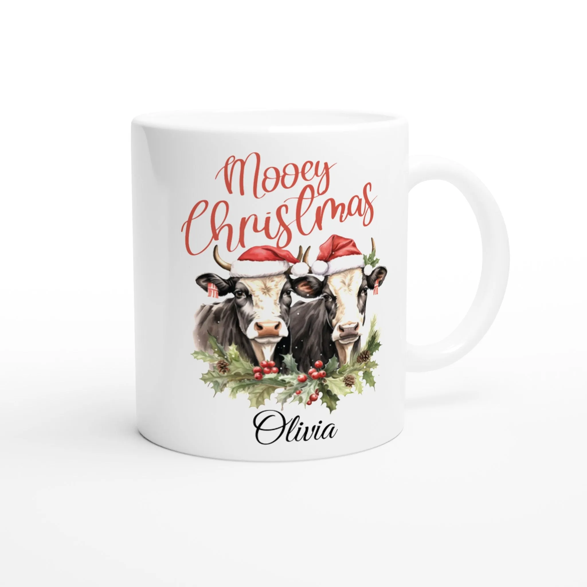 Personalised Christmas - Mooey Christmas White 11oz Ceramic Mug