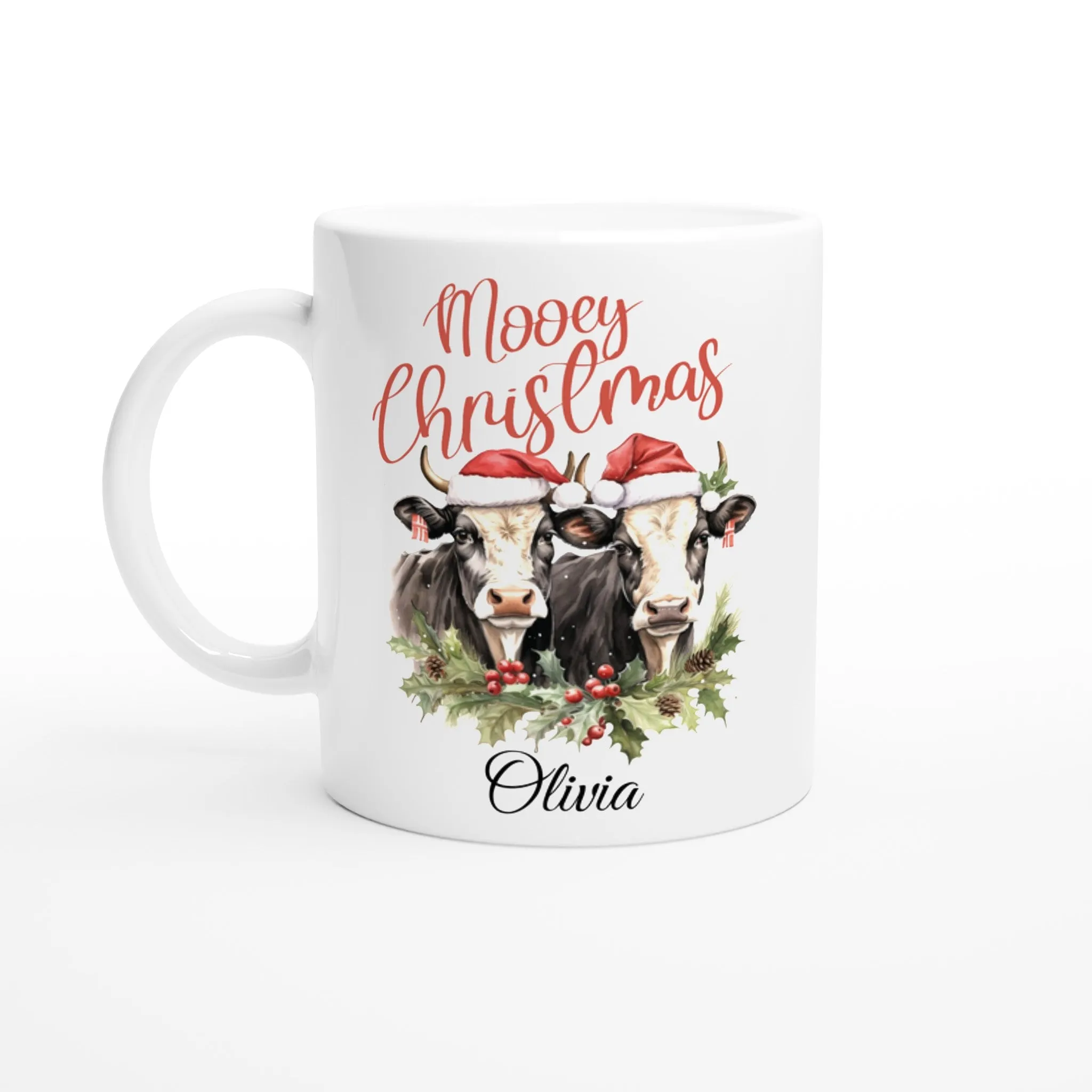 Personalised Christmas - Mooey Christmas White 11oz Ceramic Mug