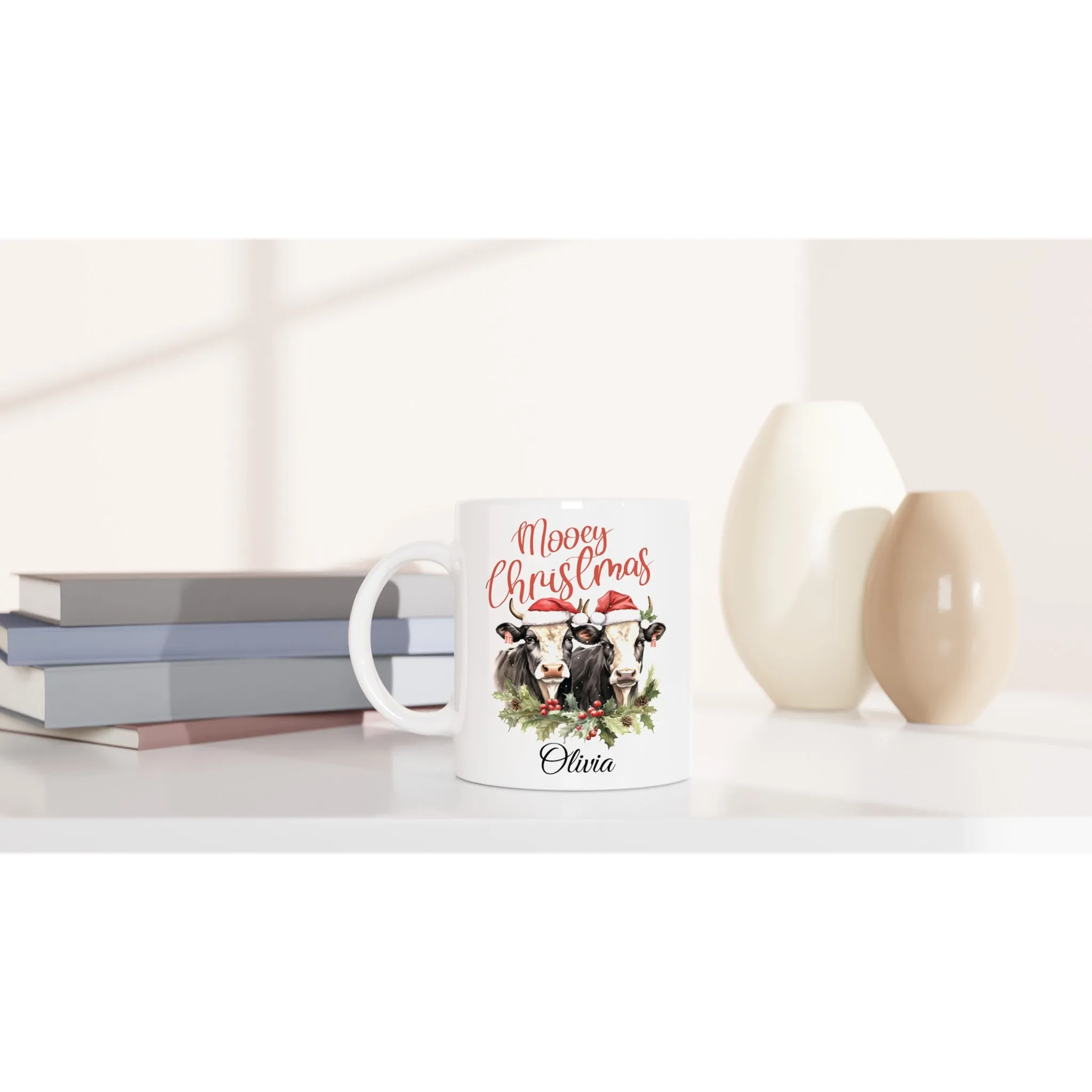 Personalised Christmas - Mooey Christmas White 11oz Ceramic Mug