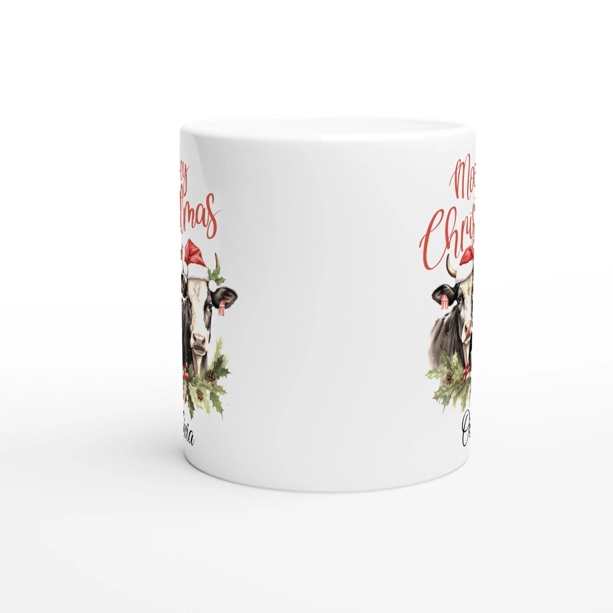 Personalised Christmas - Mooey Christmas White 11oz Ceramic Mug