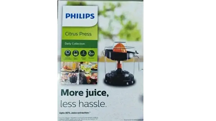 PHILIPS HR2799/00 Citrus Press Juicer  Black & Transparent, Large