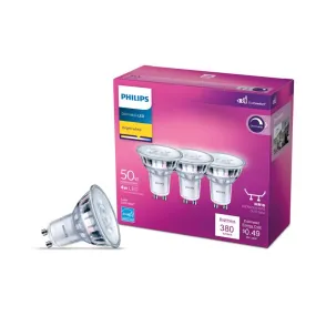 Philips MR16 GU10 LED Bulb Bright White 50 Watt Equivalence 3 pk