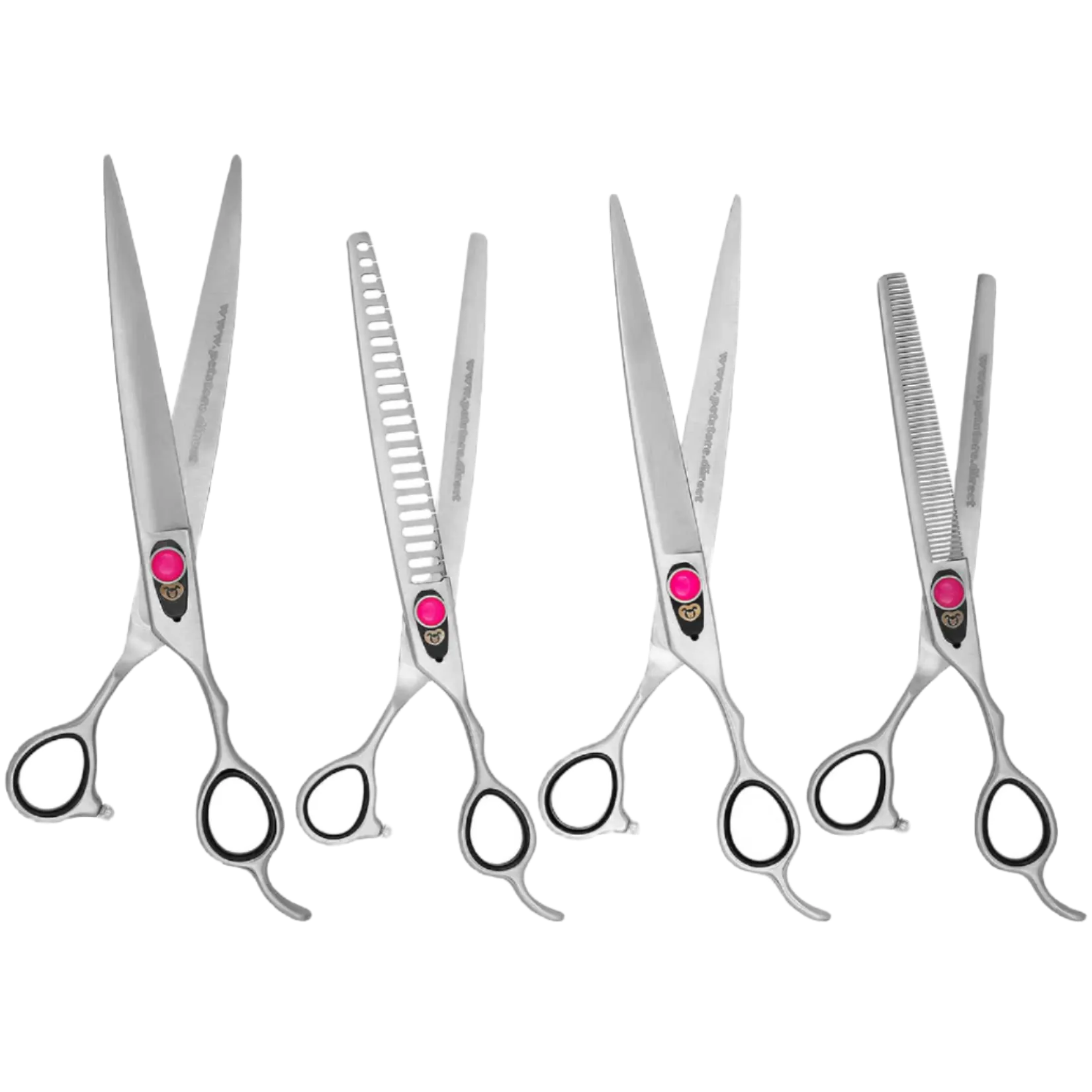 Pink 4 Grooming Shear Set in a Case by PetStore.Direct