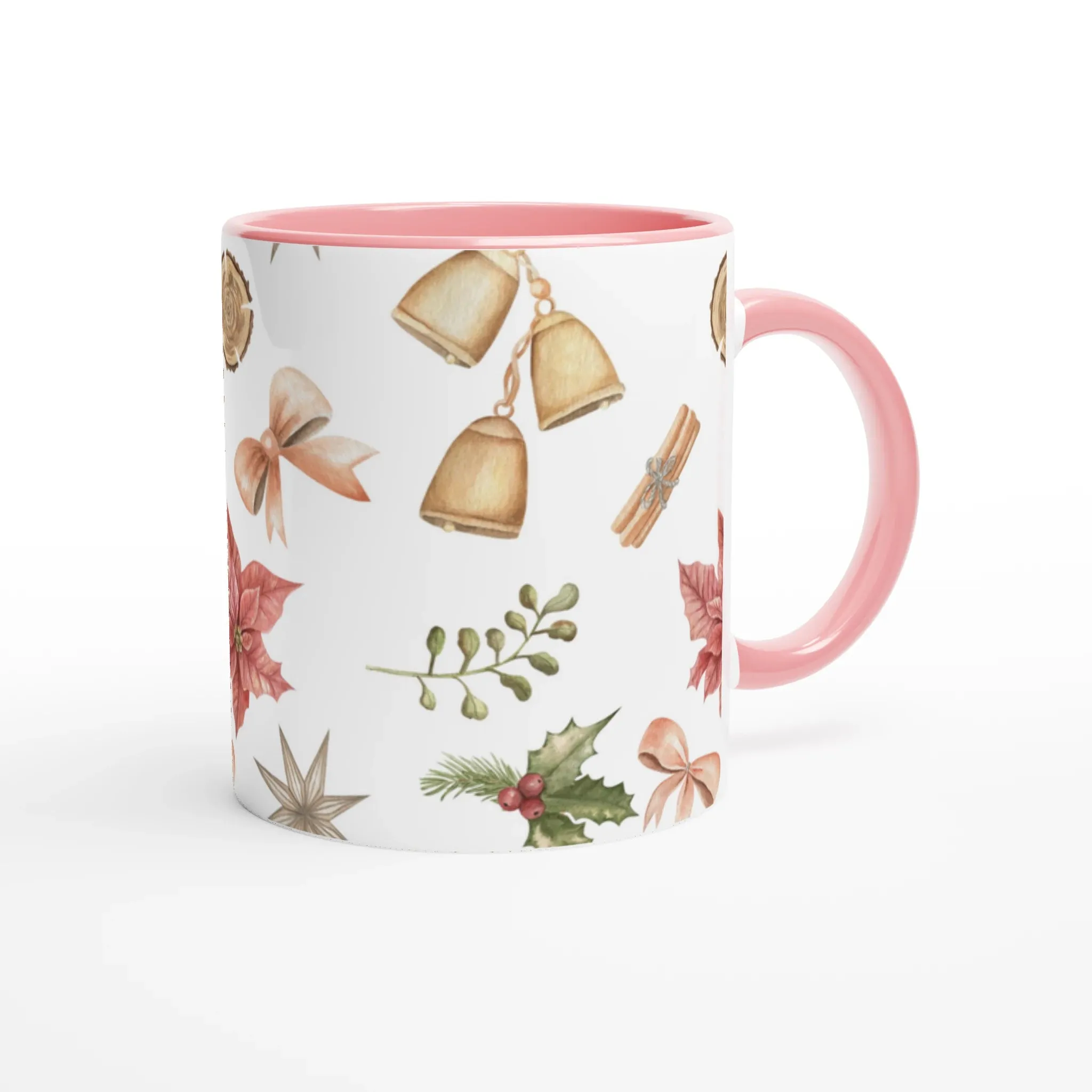 Pink Christmas Decorations Mug | Festive Ceramic Mug