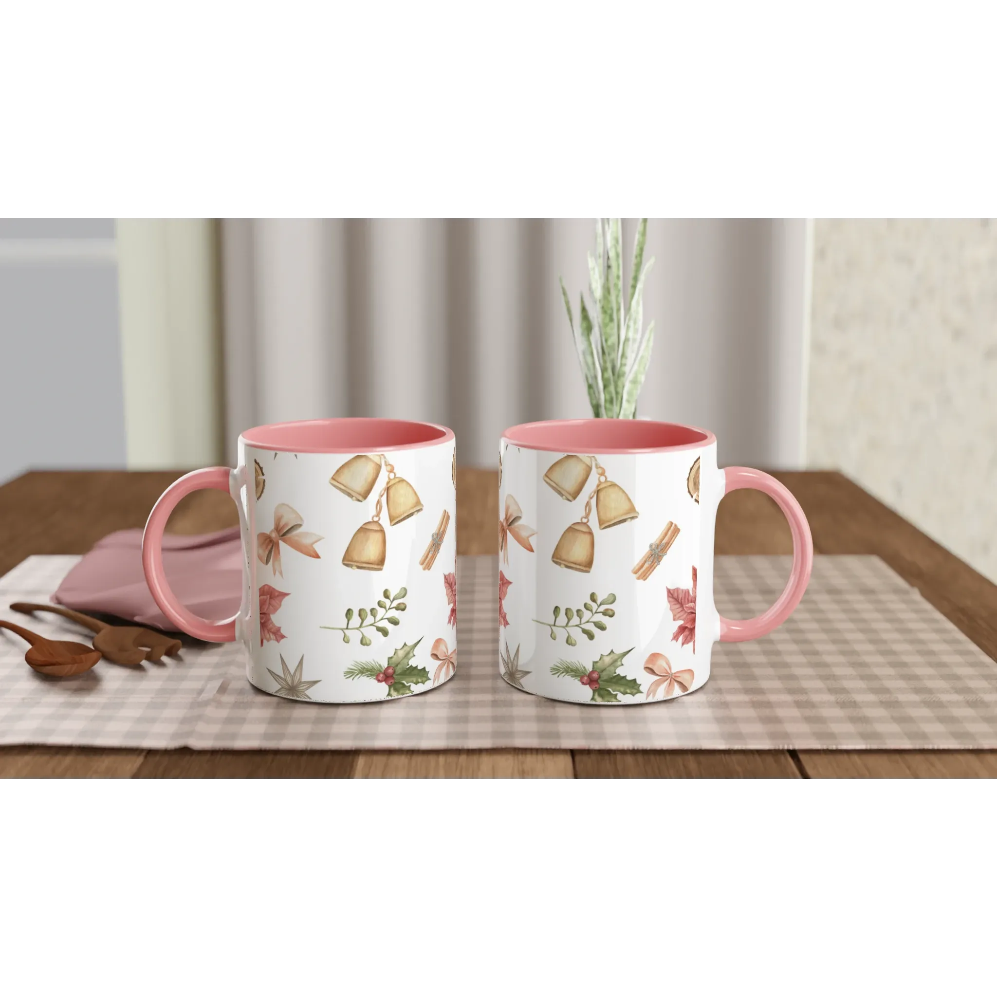 Pink Christmas Decorations Mug | Festive Ceramic Mug