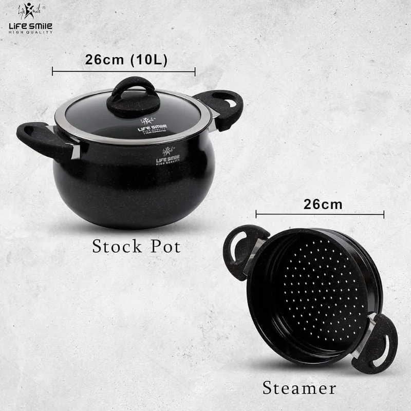 Pot With Steamer 26cm Black