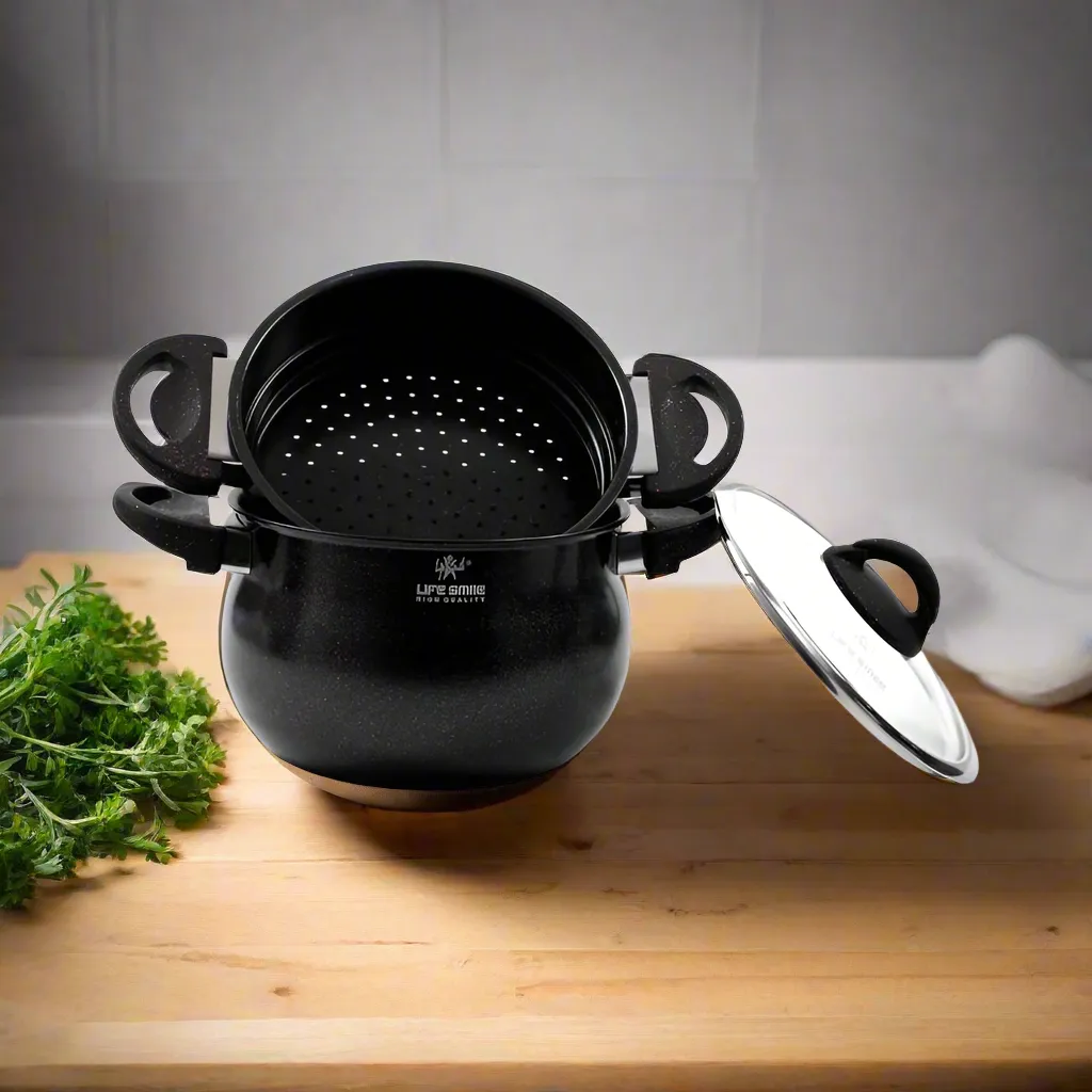 Pot With Steamer 26cm Black