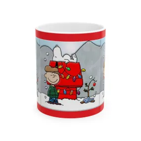 Princess Grace Christmas Cheer Ceramic Mug - 11oz & 15oz Size - Holiday Gift with Snoopy and Friends