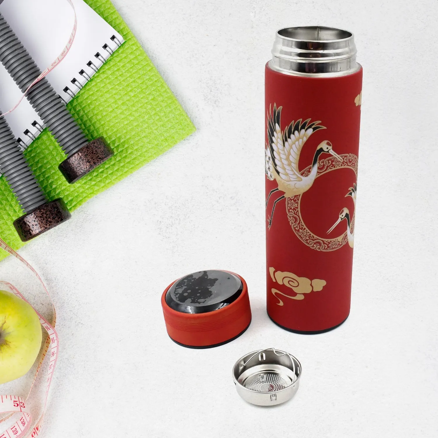 Printed Smart Vacuum Insulated Water Bottle with LED Temperature Display (1 Pc / 500 ML Approx / Multicolor)