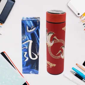 Printed Smart Vacuum Insulated Water Bottle with LED Temperature Display (1 Pc / 500 ML Approx / Multicolor)