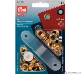 PRYM Eyelets - Gilt / Gold (No-Sew) 8mm - Pack of 24