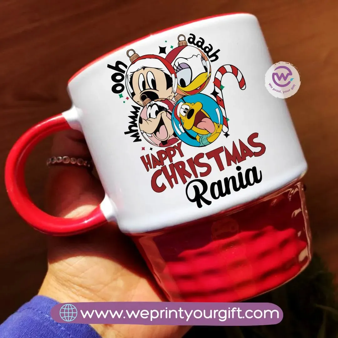 Ribbed Ceramic Mug-Christmas Designs